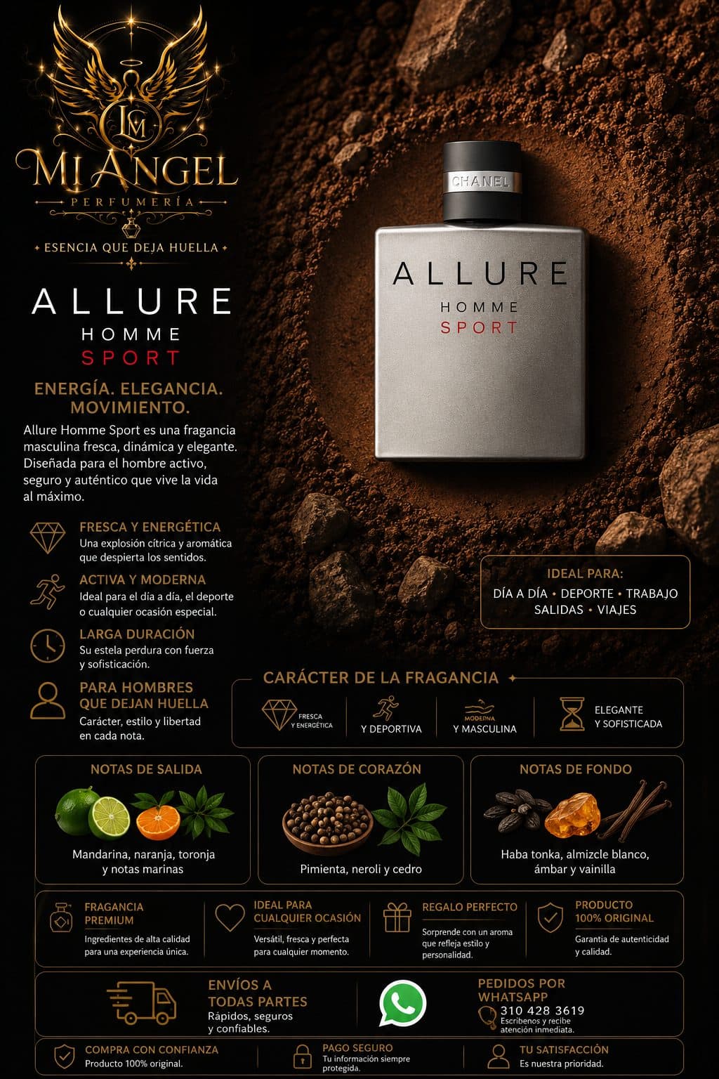✨ ALLURE HOMME SPORT 100ML EDT 1.1 PREMIUM ✨